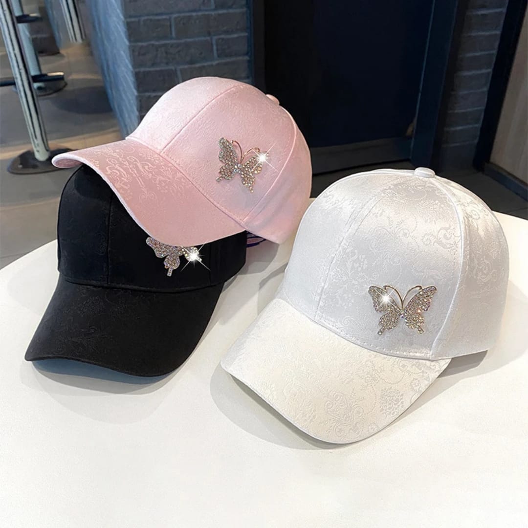Fashionable Summer Women's Bucket Hat Butterfly Embellished
