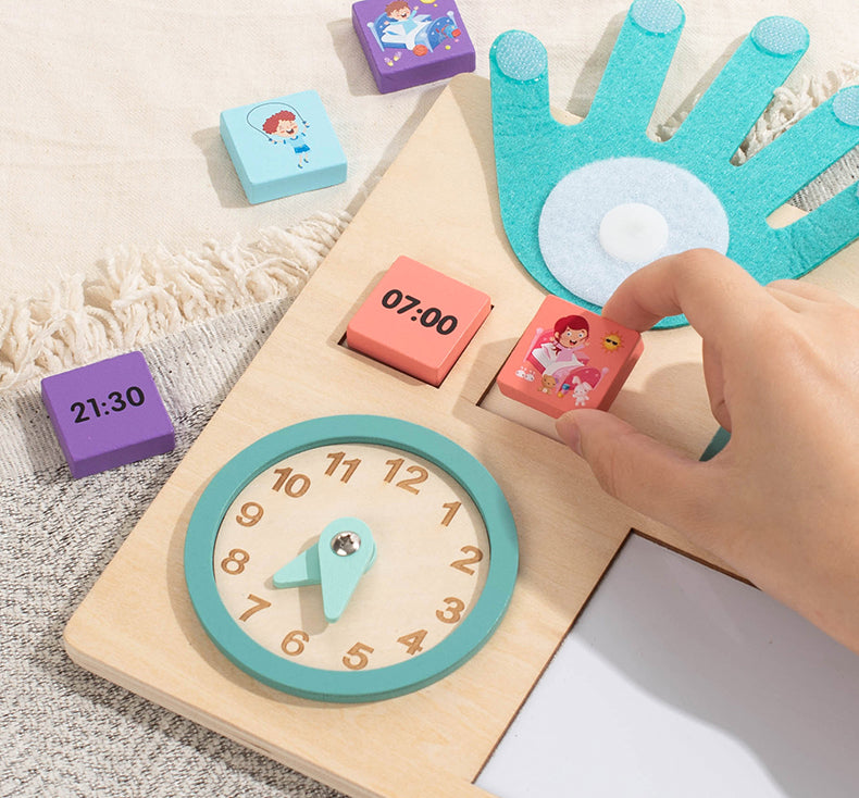Montessori educational aids with clock