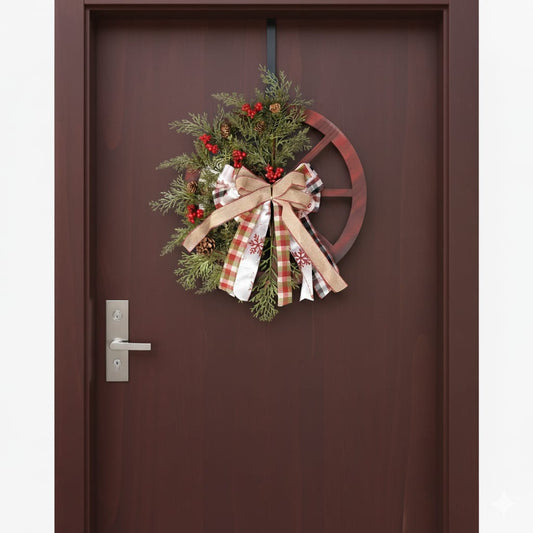 40cm Christmas Rustic Wheel Garland