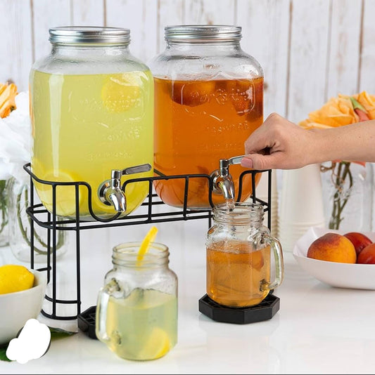2 in 1 glass juice dispenser