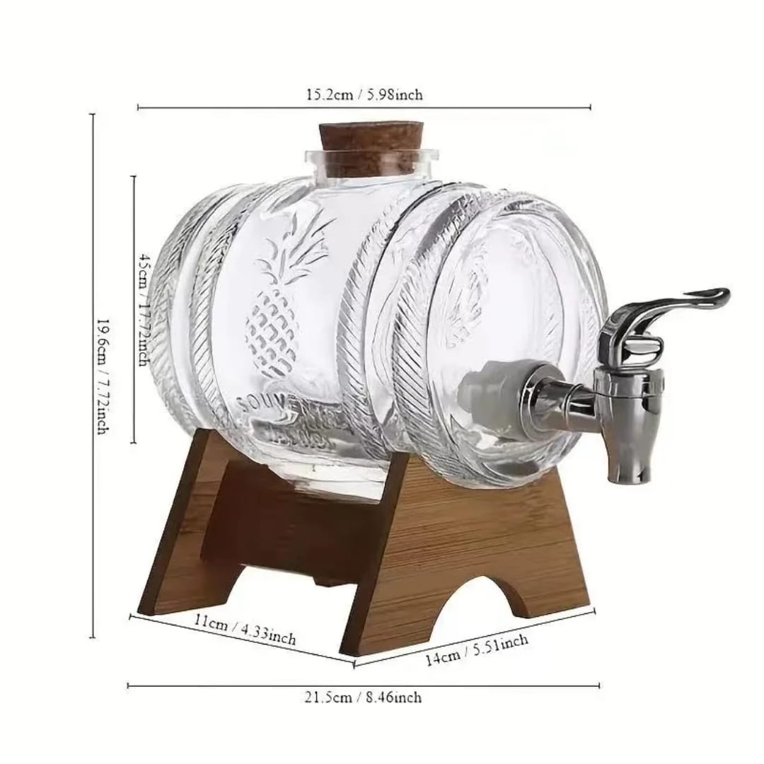 Wine barrel beverage dispenser