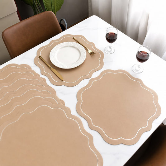 Modern Round faux leather PVC Table mats for Dinning