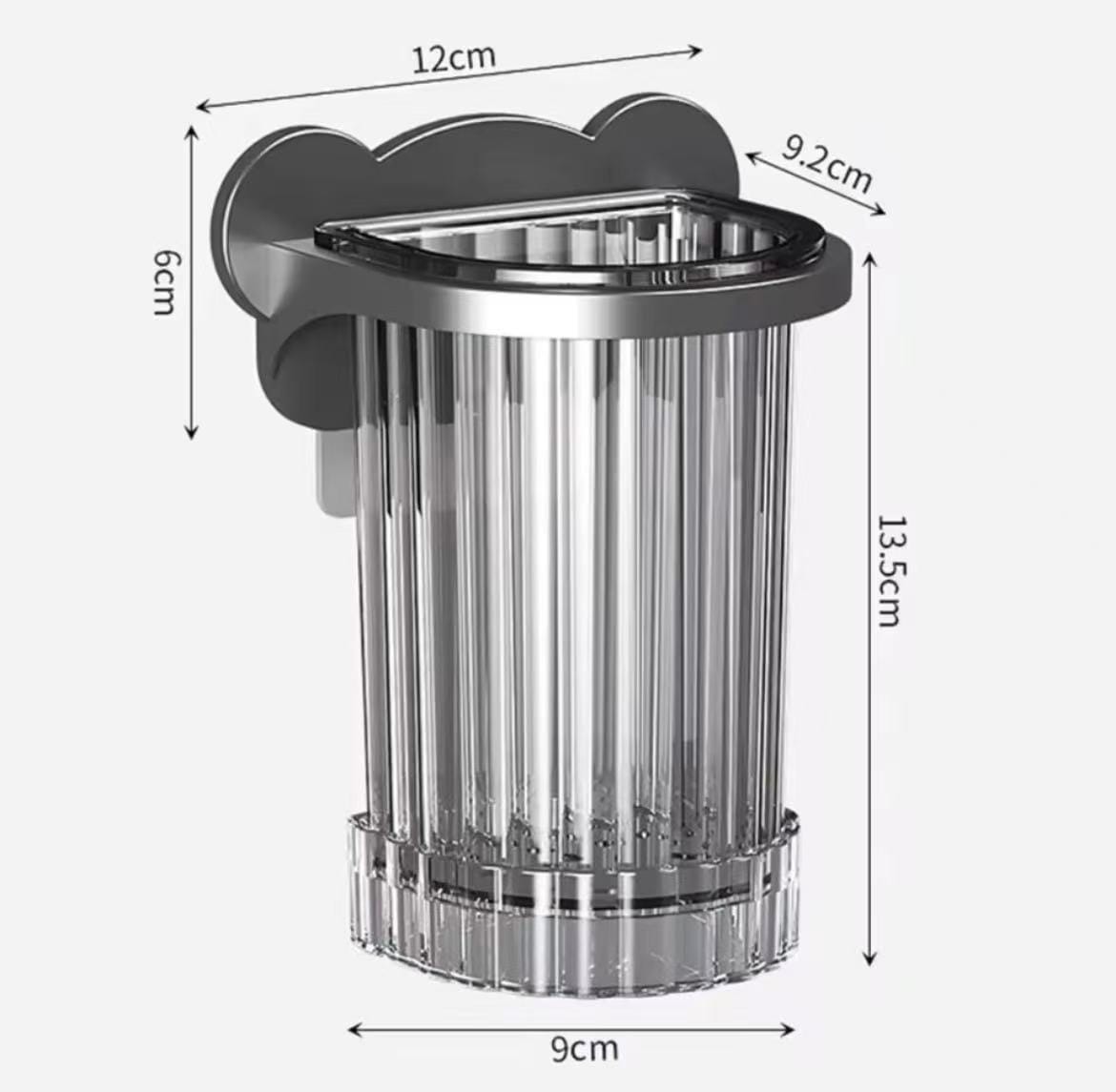Wall Mount Toothbrush Holder & Bathroom Organizer