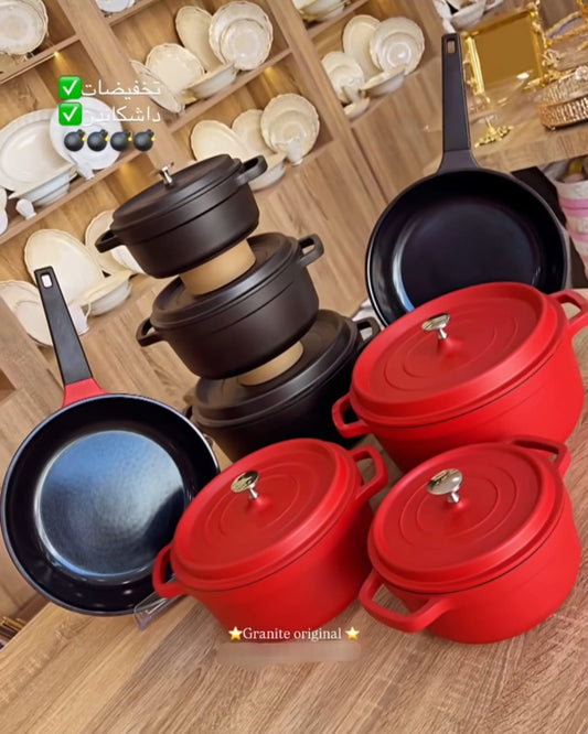 UAKEEN GERMANY
(Vk 21)
7pcs Aluminium Ceramic Cookware set.