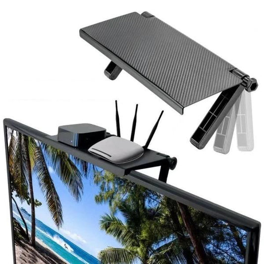 TV Screen Top Storage Shelf Adjustable Computer Monitor Desktop Screen Top Storage Rack Router Shelf Rack Home Organizer