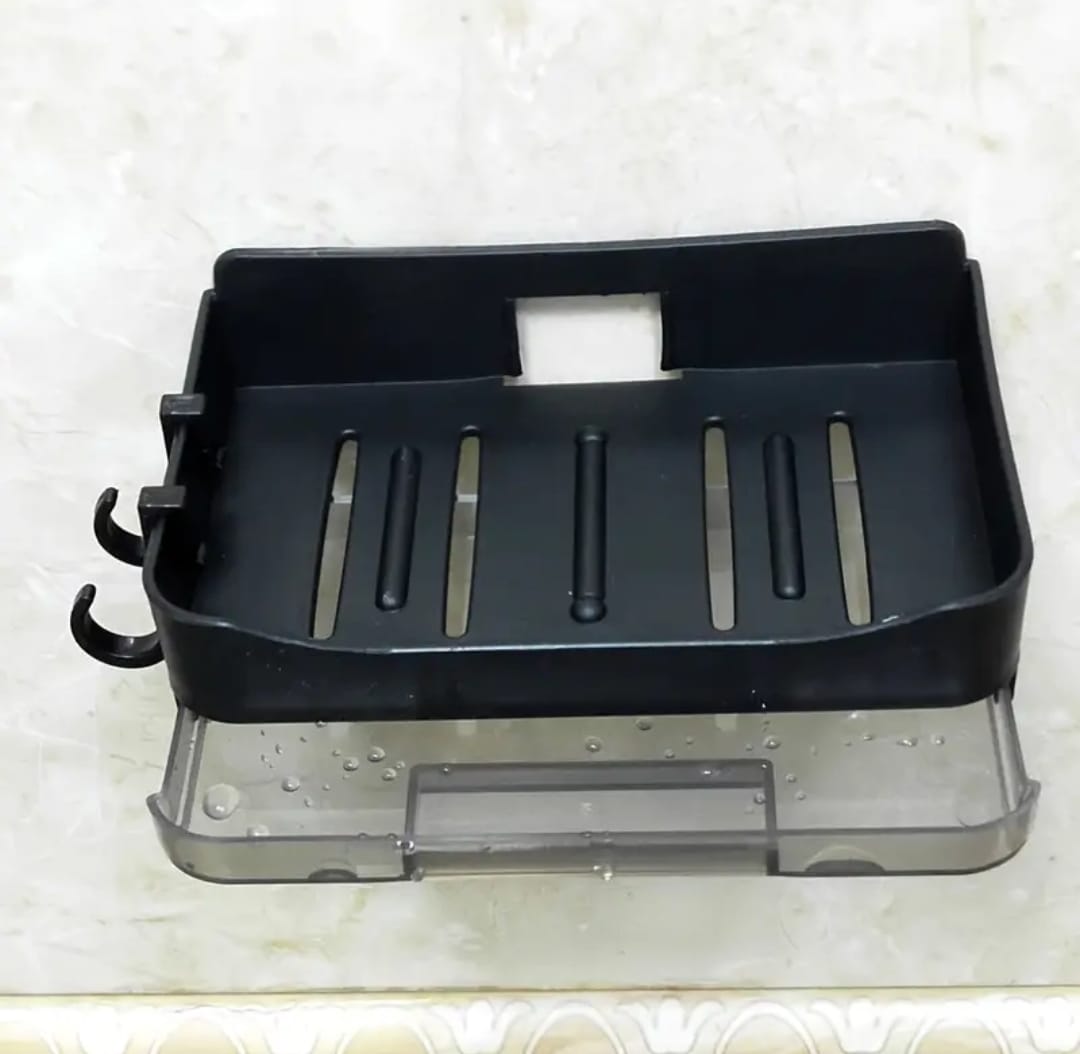 Soap dish with drain tray +2 hooks
