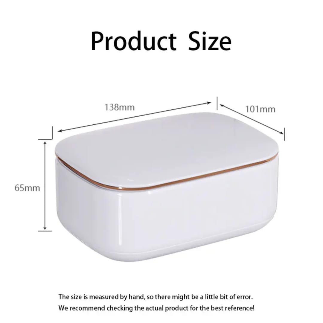Wall-mounted soap dish with a lid and draining tray