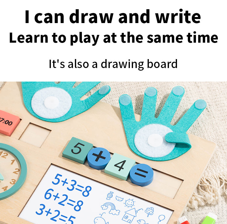 Montessori educational aids with clock