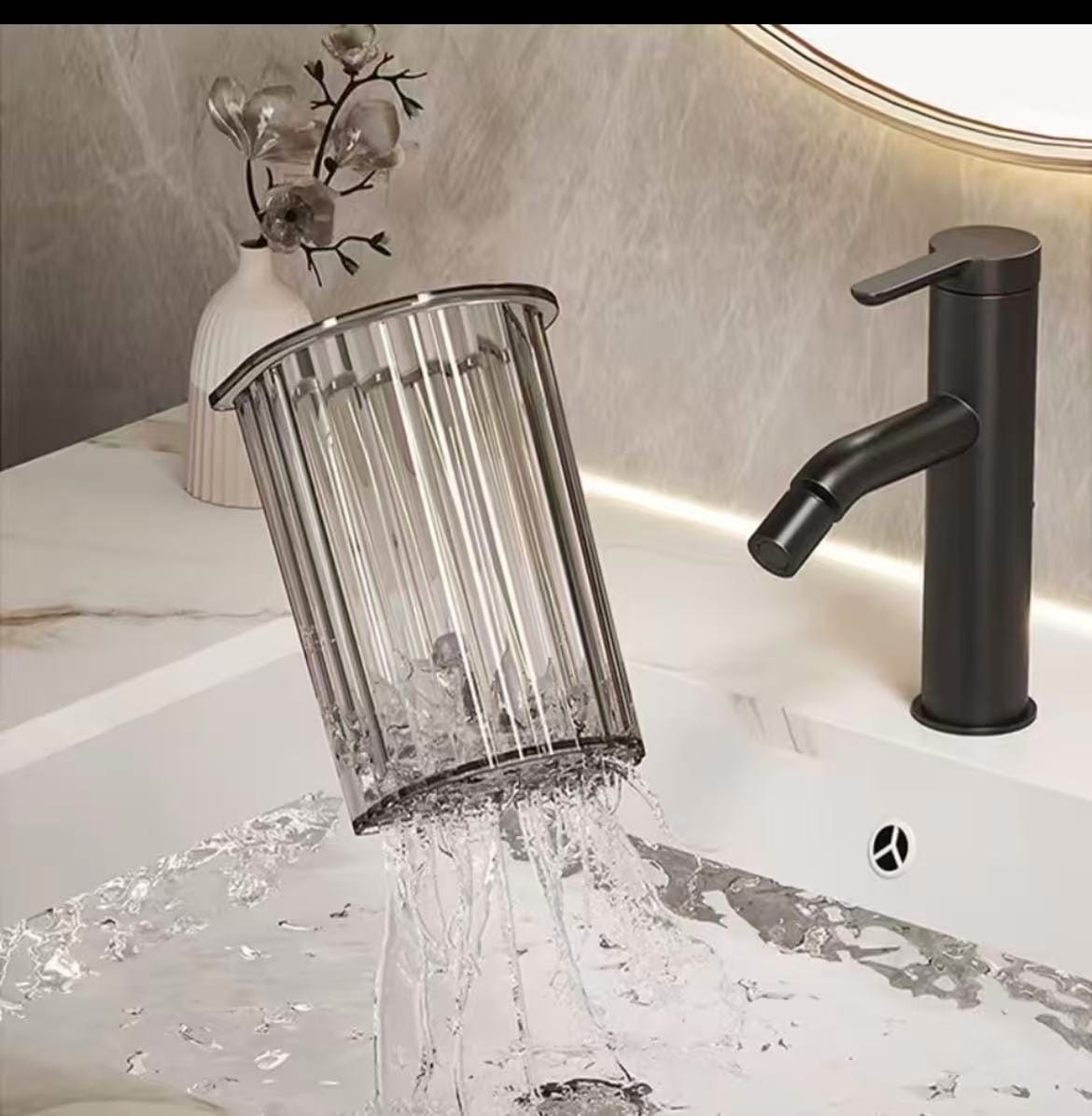 Wall Mount Toothbrush Holder & Bathroom Organizer