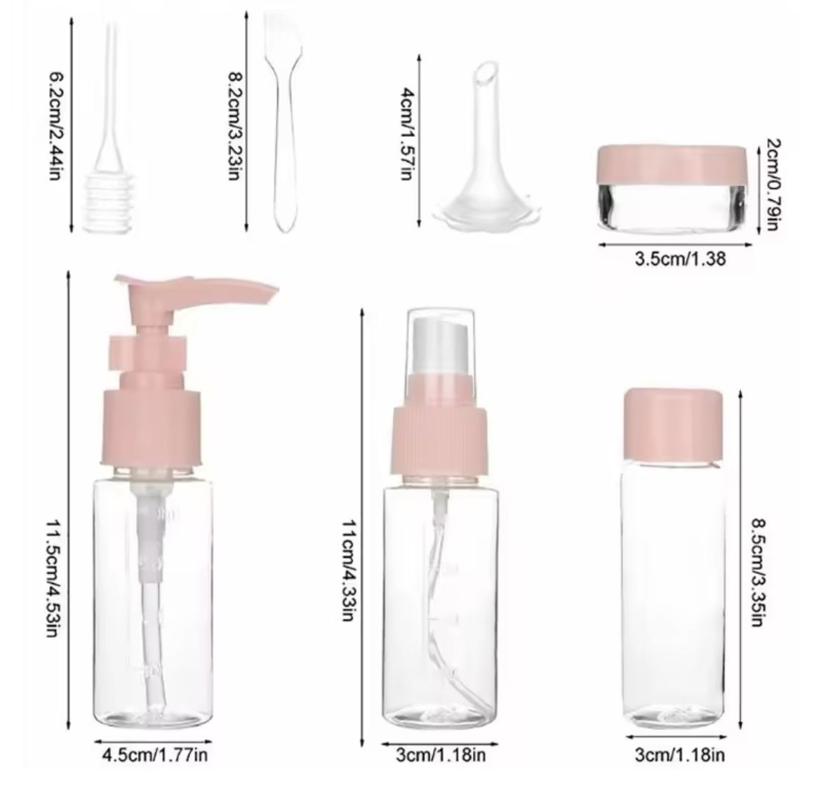 10PCS Refillable Travel Bottles Kit