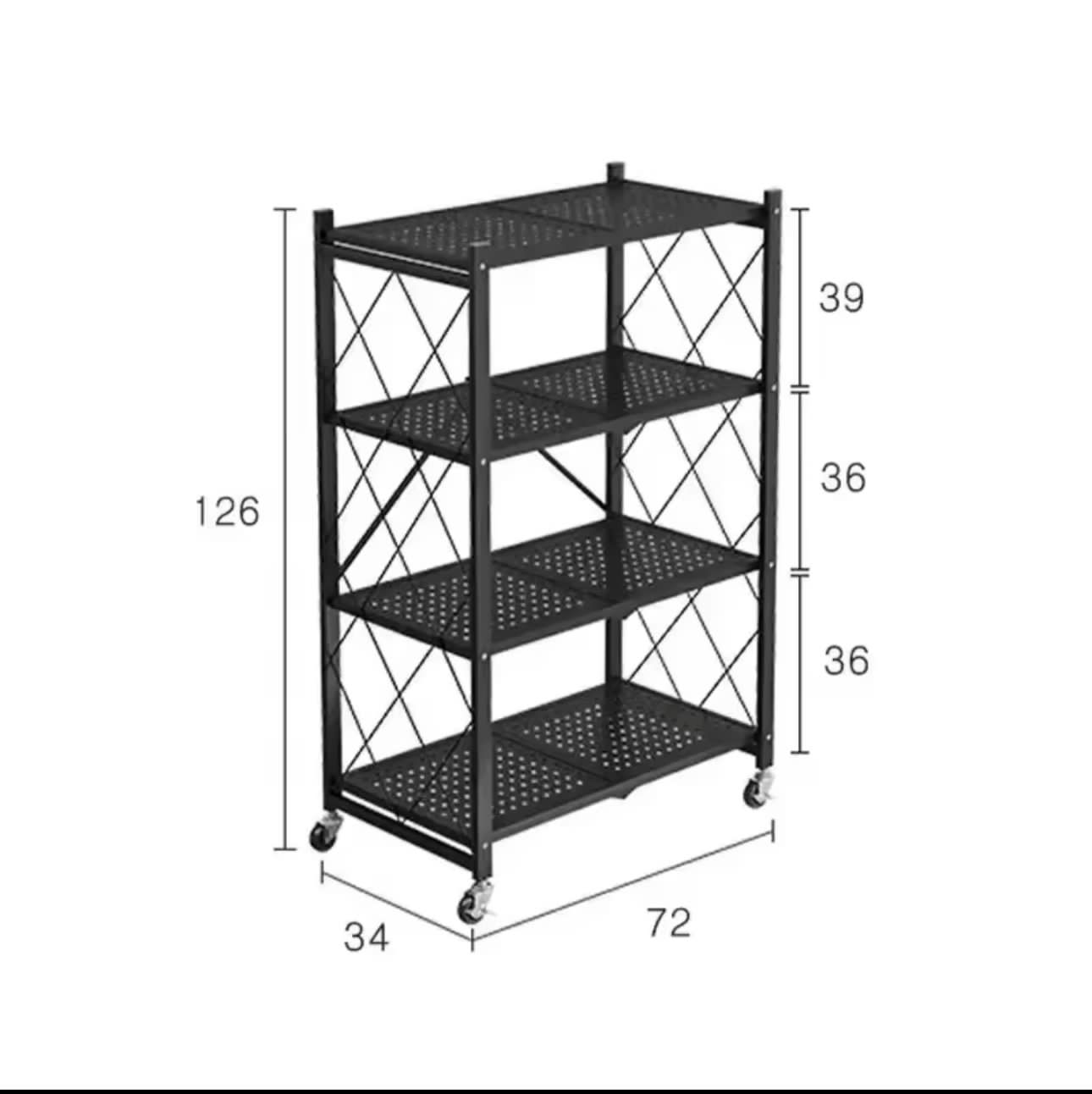 5_Tier Foldable Multipurpose Rack With Shelves & Wheels
