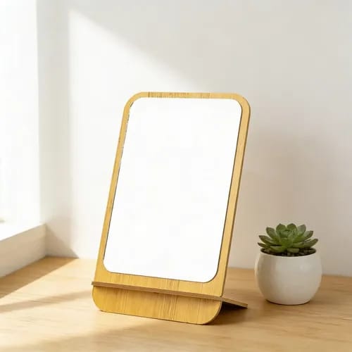 Foldable Rectangular Portable Desktop Makeup Mirror