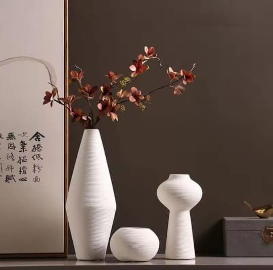 3Pc simple elegant ceramic vases 3pc set