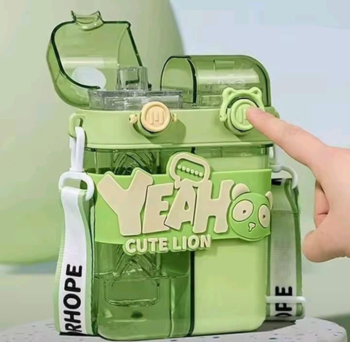 2 in 1 cartoon themed kids water bottle