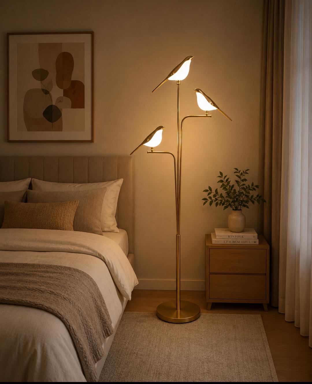 Bird themed floor lamp