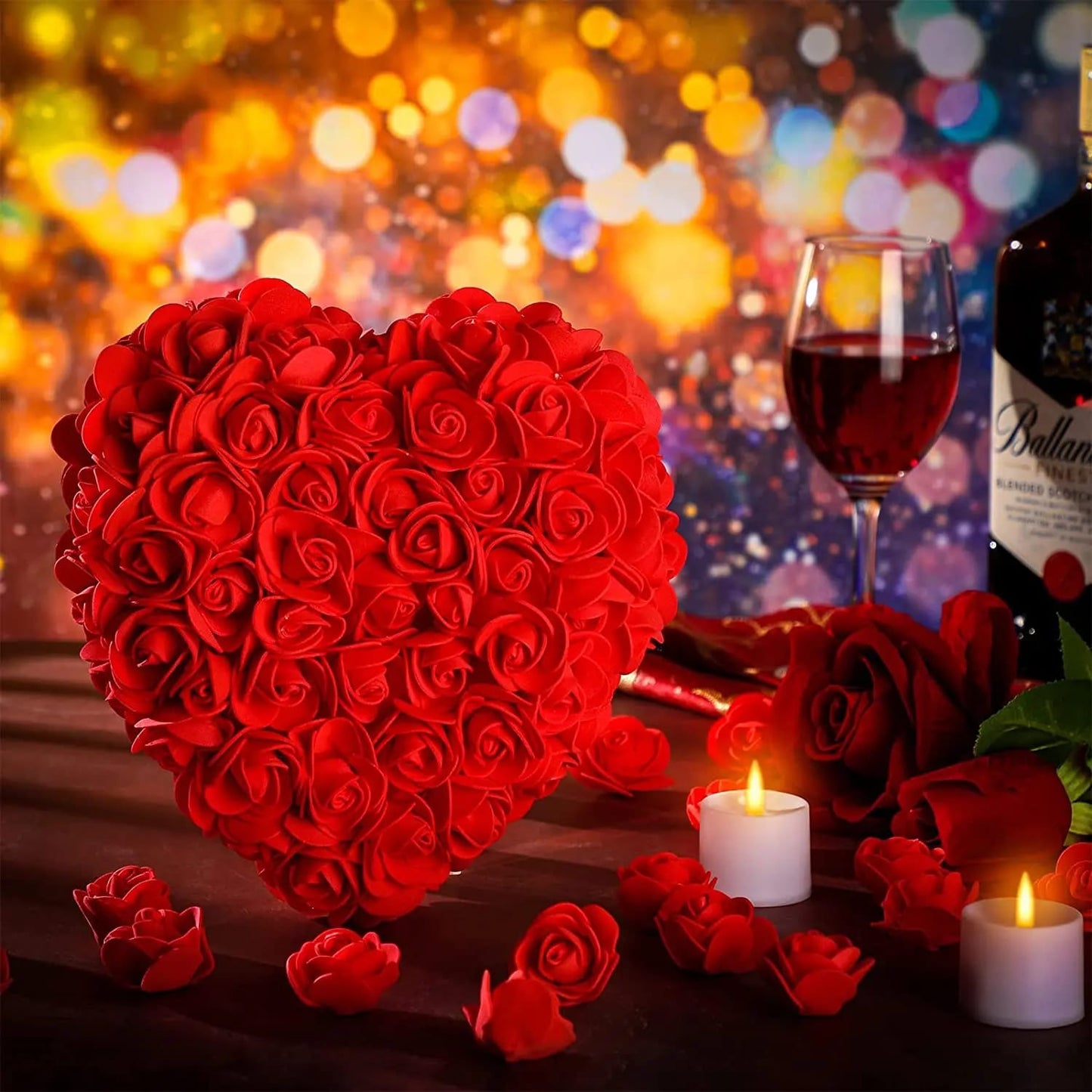 25cm Heart Roses Artificial Flowers  Decoration Gifts Romantic Artificial Rose