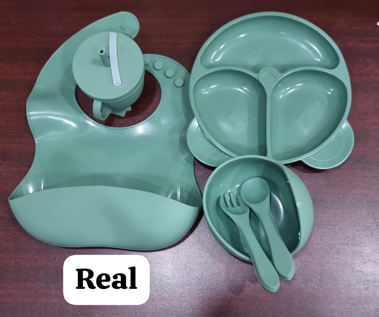 6pc Silicone baby feeding cutlery set