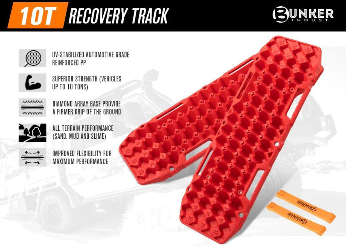 BUNKER INDUST Off-Road Traction Boards, Pair Recovery Tracks Traction Mat