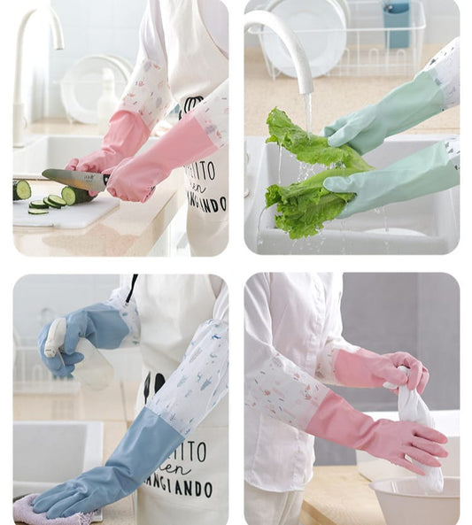 Long silicon waterproof kitchen/household gloves 550/- pair