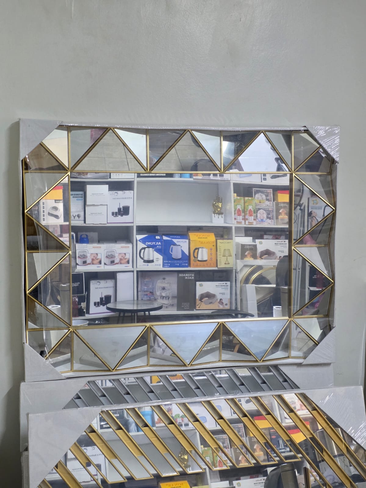 Luxury designer panel decorative wall mirror