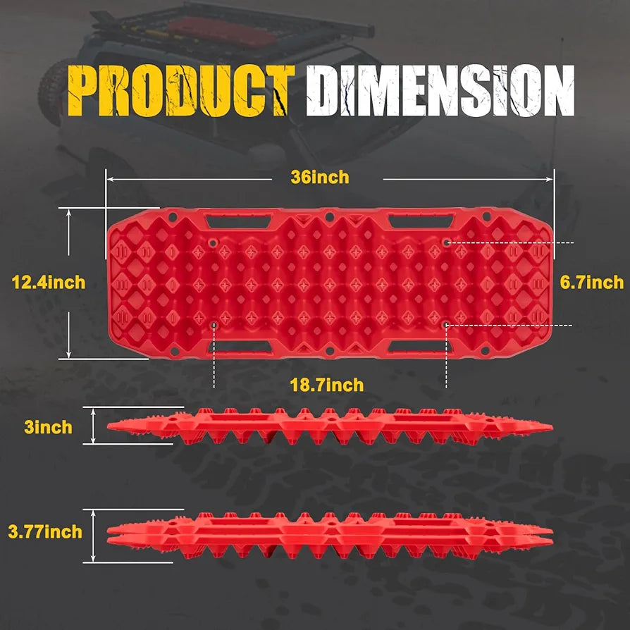BUNKER INDUST Off-Road Traction Boards, Pair Recovery Tracks Traction Mat