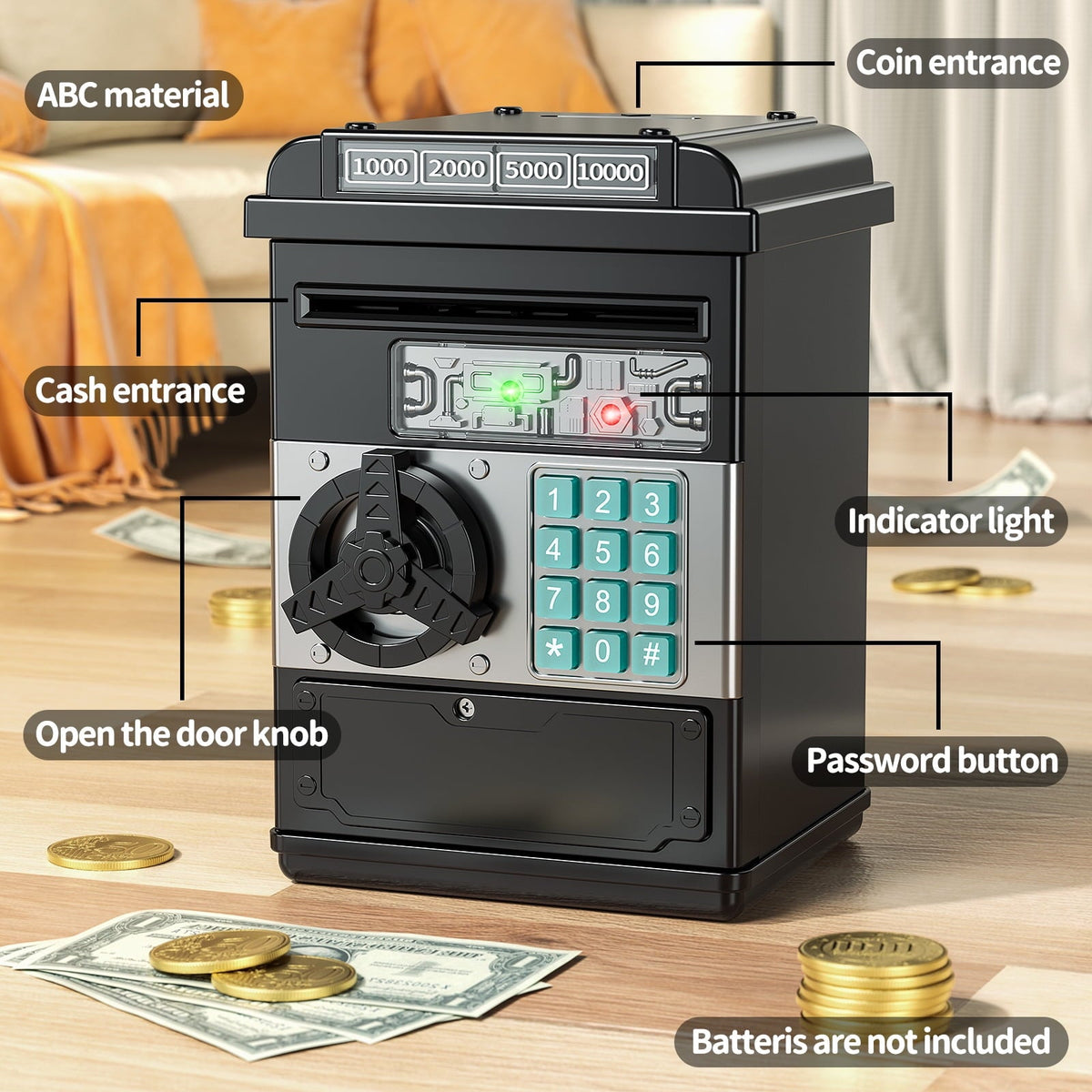 Electronic kids piggy bank