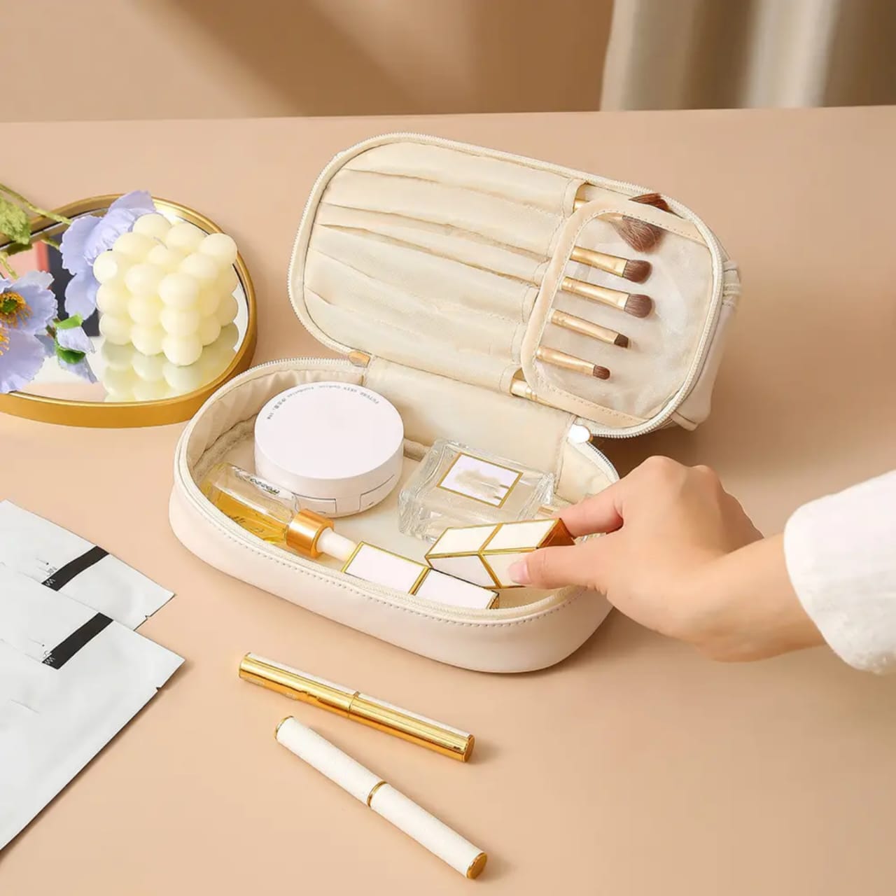 Double Layer Cosmetic Toiletry Travel Bag