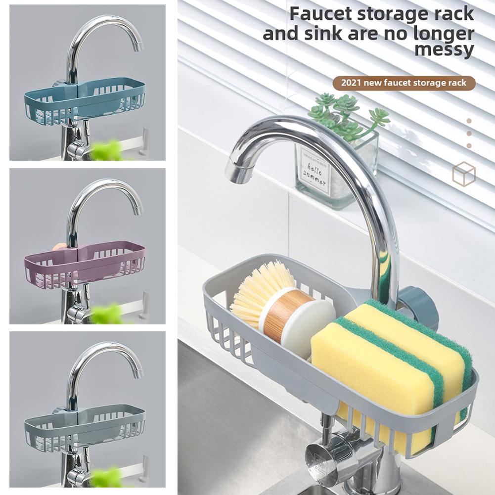 *Kitchen Faucet Rack, Kitchen Draining Basket, Storage Rack for Sponges and Rags Beside The Sink