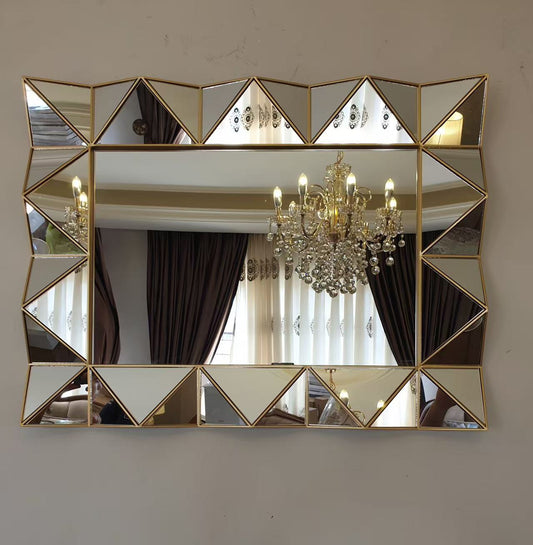 Luxury designer panel decorative wall mirror