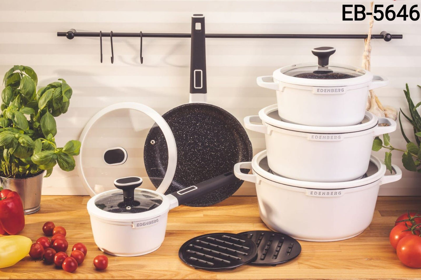 Edenburg 12pc Cookware Set(White)