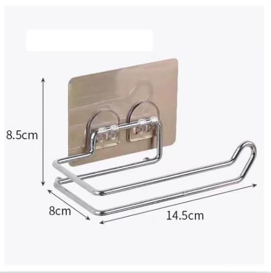 Double  Stainless Steel Self-adhesive Toilet Paper Disposable Face Towel Holder Hotel Home Restroom Bathroom Paper Roll Wall Stand