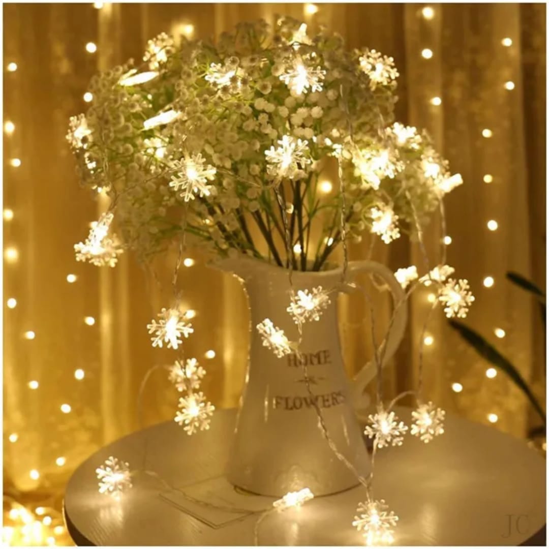 10M Led Snowflake Holiday Garland Curtain Lights