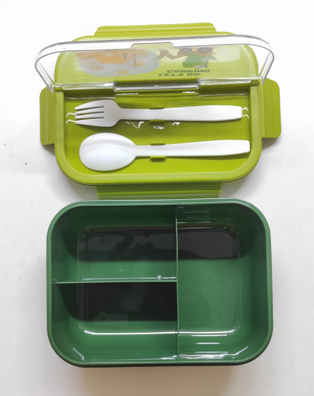 3 Compartment Lunch Box for Kids, Big Lunch Box with Spoon and Fork, Container Lunch Box back to school Lunch box Container, snack Box for school, work