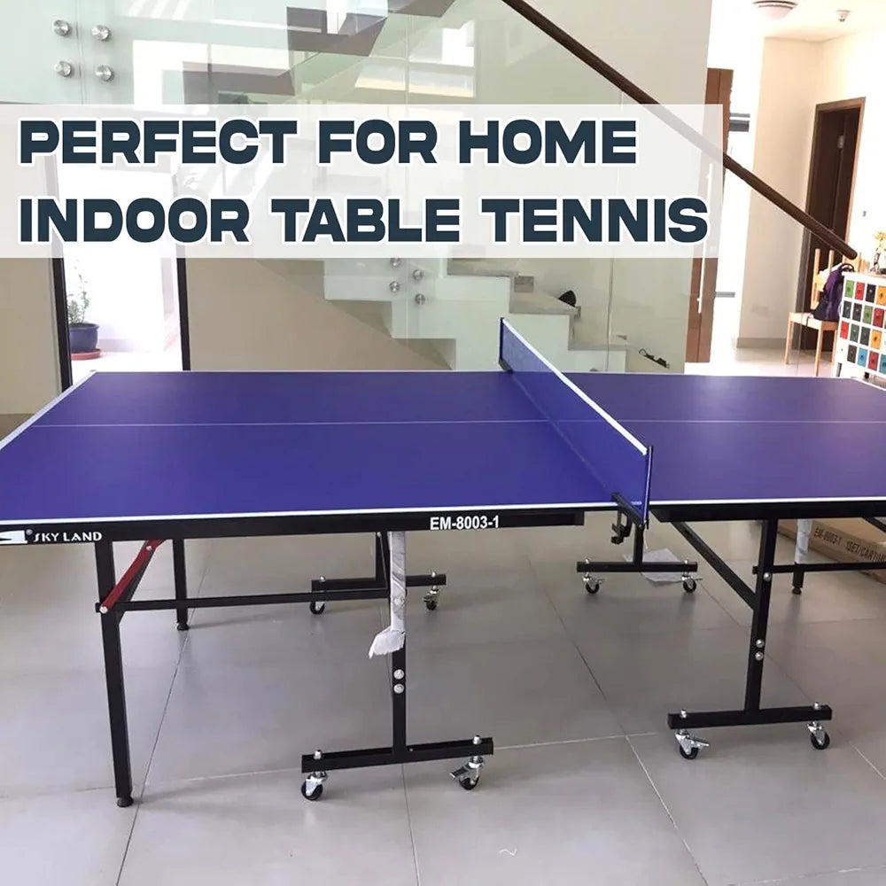 Indoor blue table tennis table