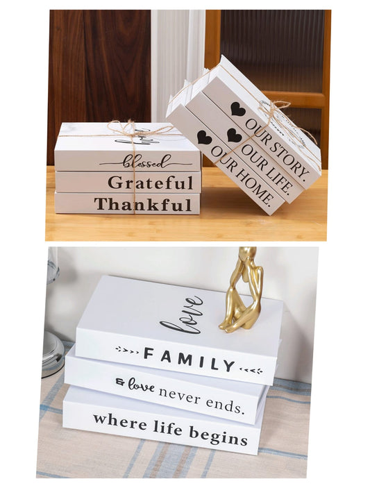 Modern Fake Books Decoration White Color