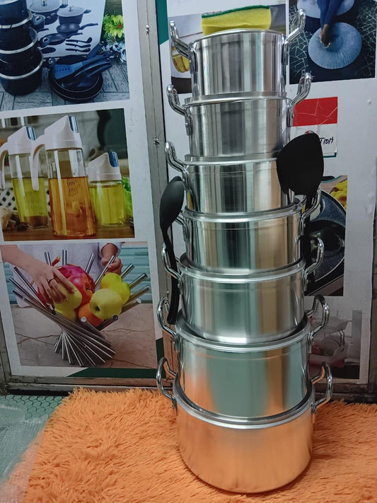 Tonado tc 14-Pcs Stainless Steel Cooking Pot Set