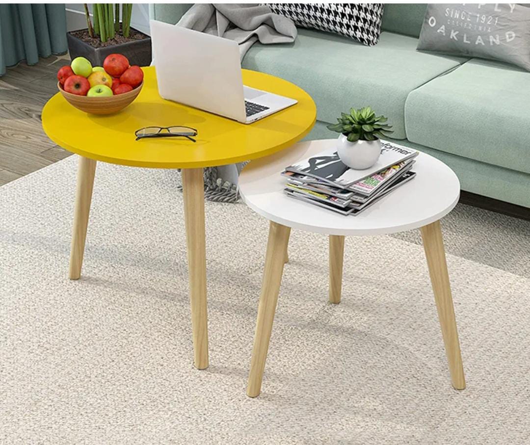 Set of 2 modern round nesting tables