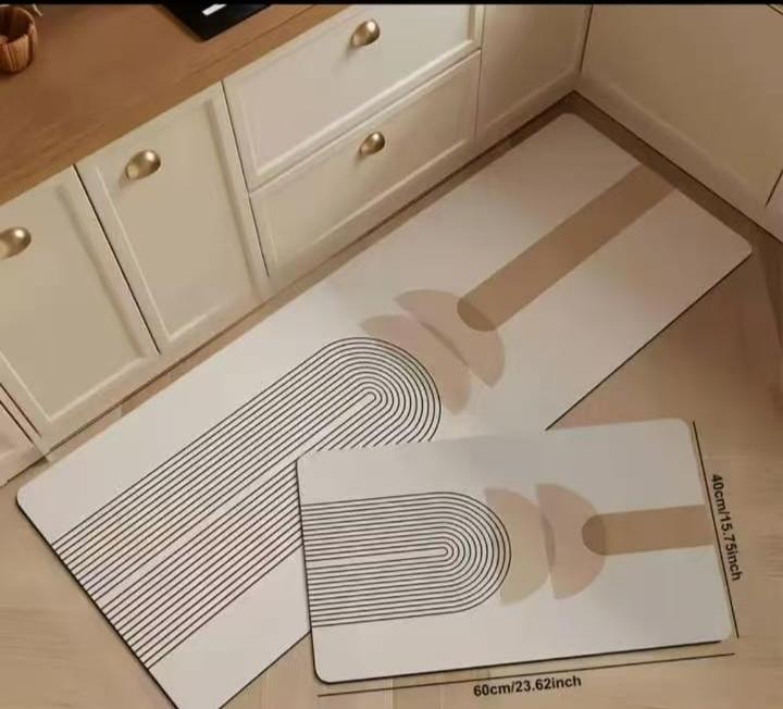 2pcs Rubber Bottom Anti-Slip Kitchen Mats