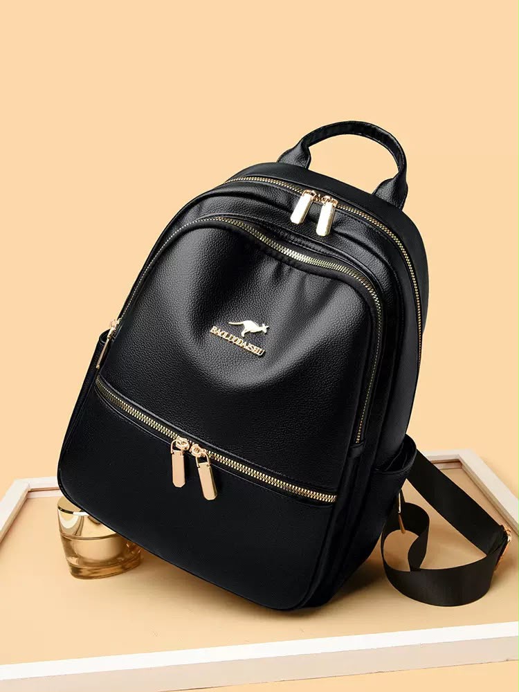 Faux leather backpack