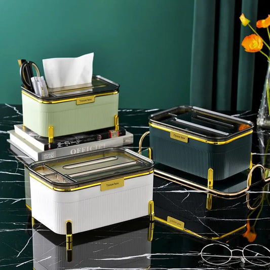 Creative Modern Desktop Paper Storage Box Holder Versatile Makeup Pens Organizer