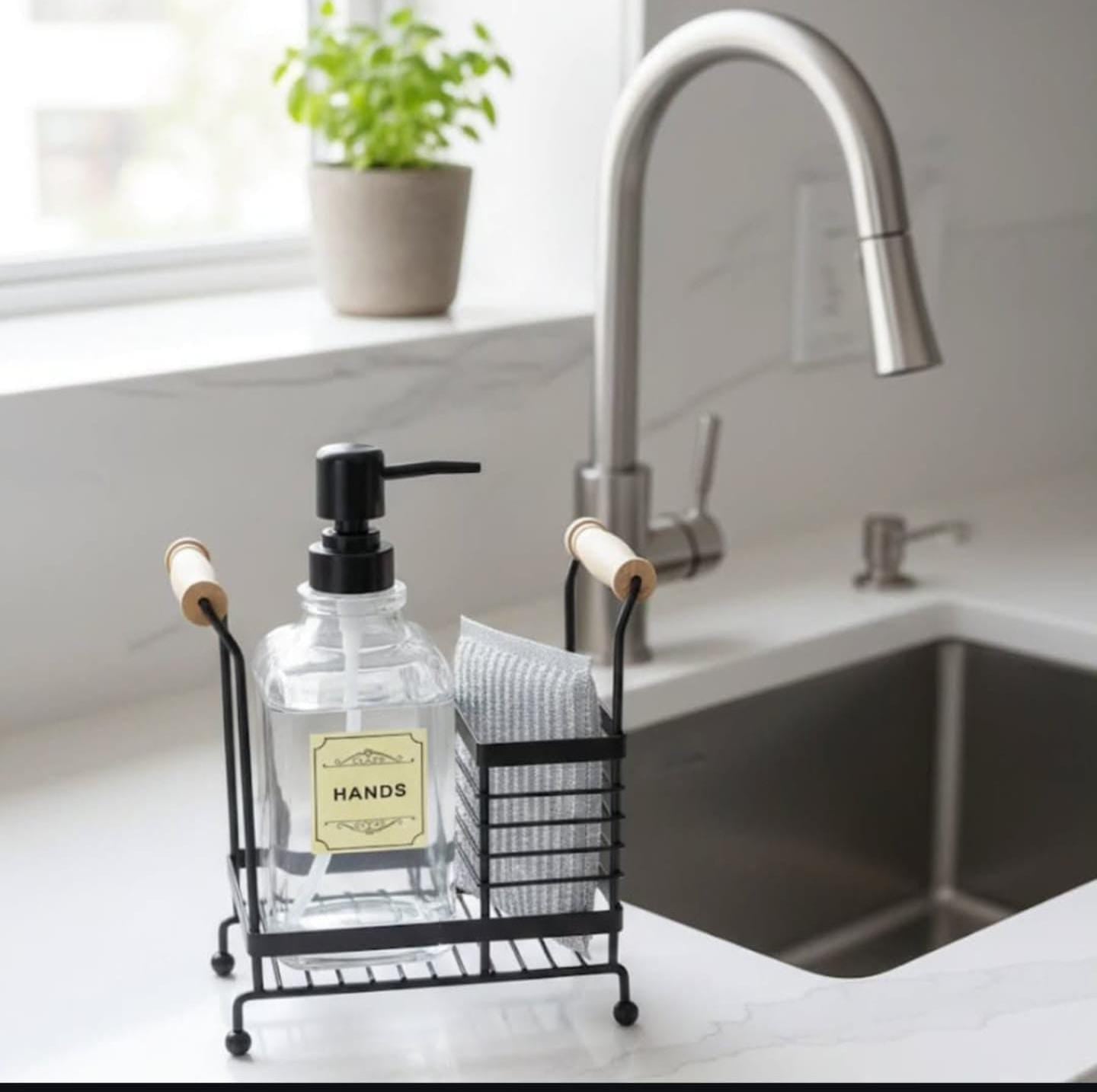 Glass Soap Dispenser with Stand.