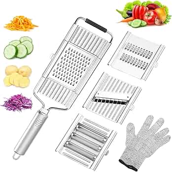New generation 4in1 stainless steel multiple grater with 4 interchangeable blades