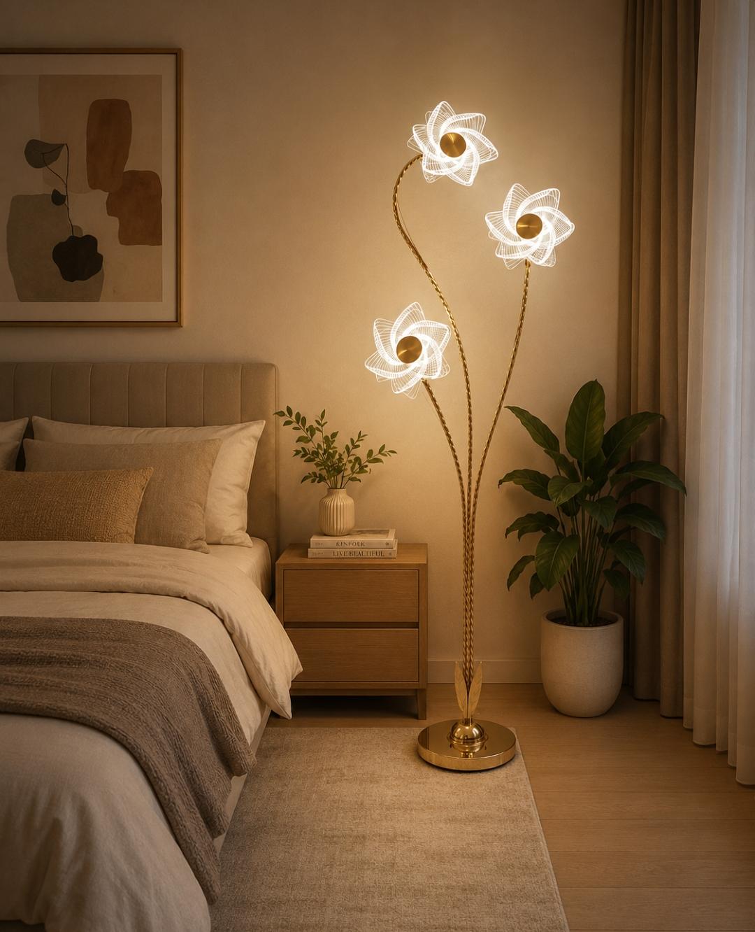 Modern flower themed floor lamp