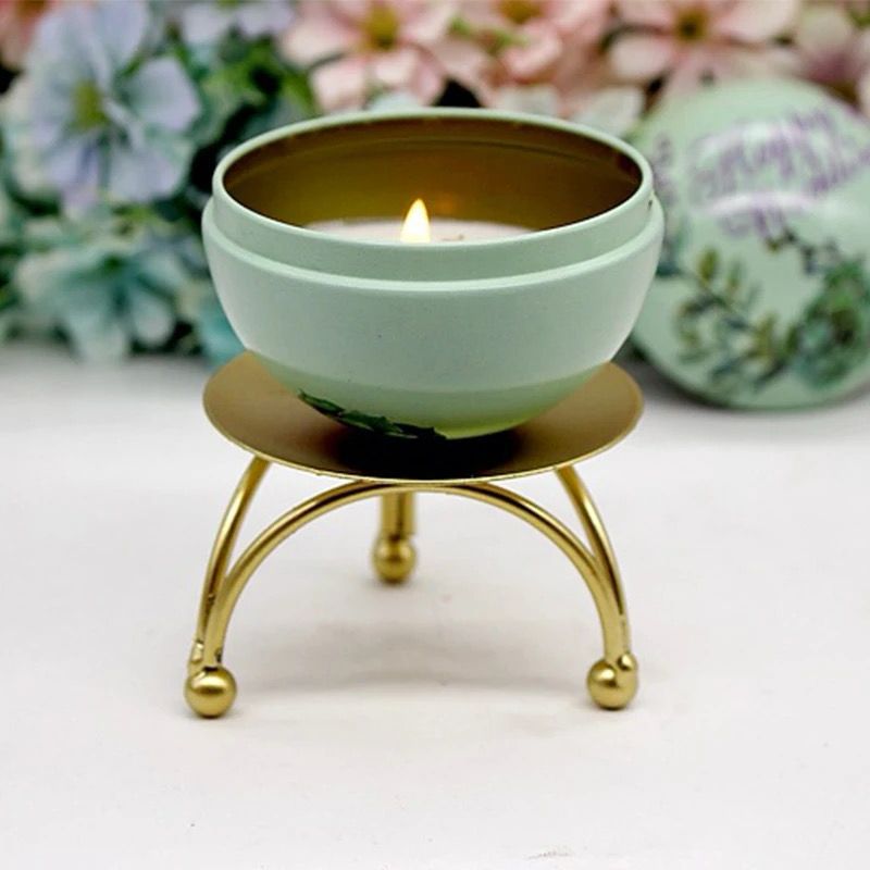 Iron Plated Candle Holders Pillar Metal Plate
