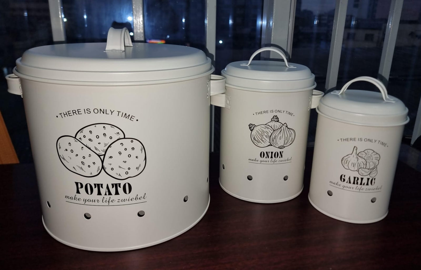 Potato, onion, garlic 3in1 perforated storage bins