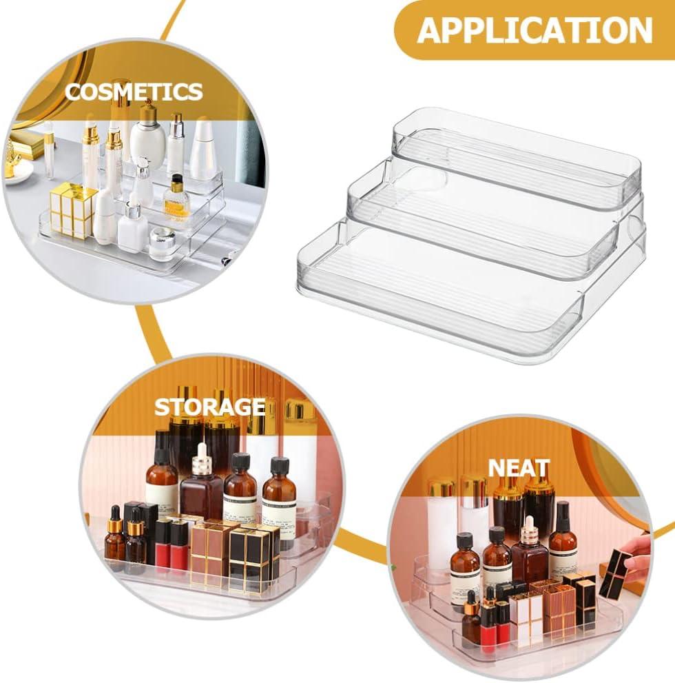 3 Tier Multipurpose Shelf PET Cosmetic Organizer Perfume Storage Rack / Stand Kitchen Seasoning Organizer